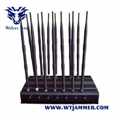Brouilleur de signal de téléphone portable de WiFi de 14 antennes 50 mètres