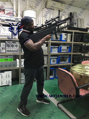 Brouilleurs portatifs du bourdon 30w de la forme 1000m d'arme à feu anti