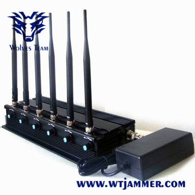 Brouilleur multifonctionnel de téléphone portable de 3G 4G, antennes à gain élevé de brouilleur de signal de Wifi