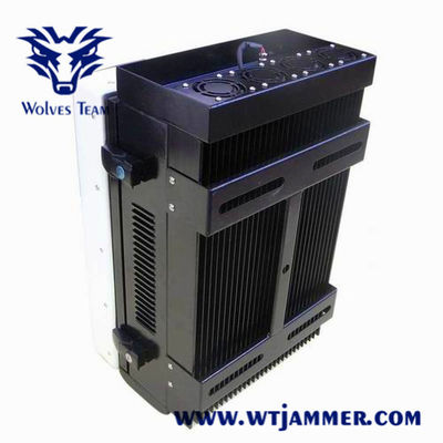 Brouilleur extérieur imperméable militaire de bourdon d'UAV de signal du Portable rf GPS WIFI de la puissance 350W élevée