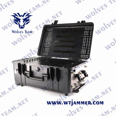 Brouilleur extérieur imperméable militaire de bourdon d'UAV de signal du Portable rf GPS WIFI de 8 bandes