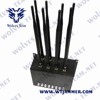 8 brouilleur de bureau 30m de signal des bandes 16W GSM CDMA GPS avec l'adaptateur à C.A.