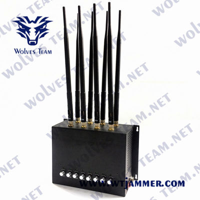 8 brouilleur de bureau 30m de signal des bandes 16W GSM CDMA GPS avec l'adaptateur à C.A.