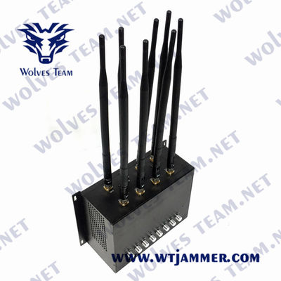 8 brouilleur de bureau 30m de signal des bandes 16W GSM CDMA GPS avec l'adaptateur à C.A.