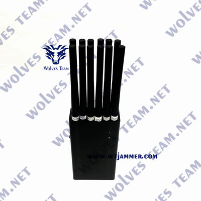 12 dresseur tenu dans la main de fréquence ultra-haute Lojack de VHF de GSM CDMA 3G 4G 5G WIFI GPS de téléphone portable de brouilleur de signal de bandes 30 mètres