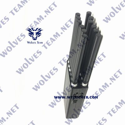 12 dresseur tenu dans la main de fréquence ultra-haute Lojack de VHF de GSM CDMA 3G 4G 5G WIFI GPS de téléphone portable de brouilleur de signal de bandes 30 mètres