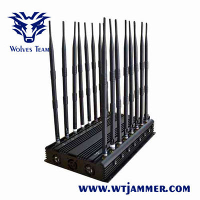 VHF 35W de fréquence ultra-haute portatif des antennes 3G 4G 5G WiFi du brouilleur 18 de signal de L1 L2 L5 Lojack
