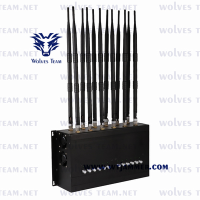 Bandes 3G 4G 5G du brouilleur 16 de téléphone de GPS Lojack 160w 100m GSM pour le lieu de réunion