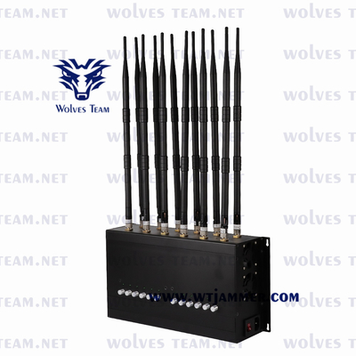 Bandes 3G 4G 5G du brouilleur 16 de téléphone de GPS Lojack 160w 100m GSM pour le lieu de réunion