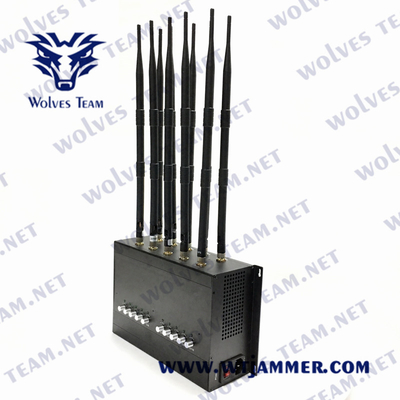VHF de fréquence ultra-haute d'antennes du brouilleur 3G 4G 5G 10 de signal de téléphone portable de DCS GSM GPS WIFI 50m
