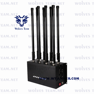 VHF 3G 4G 5G de la fréquence ultra-haute 10W du brouilleur 80m de signal de CDMA GSM WiFi Lojack