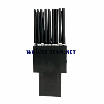 18 brouilleur tenu dans la main de VHF de fréquence ultra-haute de Wifi GPS de dresseur de signal du brouilleur rf de GSM 3G 4G 5G de téléphone portable des antennes 18W jusqu'à 30 mètres