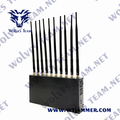 Antenne d'intérieur du brouilleur 12W 3G 4G GPS WiFi LoJack 10 de signal de VHF de fréquence ultra-haute