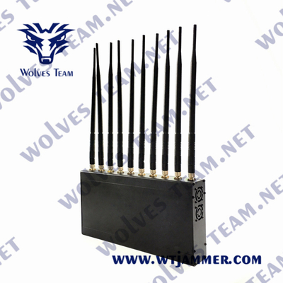 Antenne d'intérieur du brouilleur 12W 3G 4G GPS WiFi LoJack 10 de signal de VHF de fréquence ultra-haute