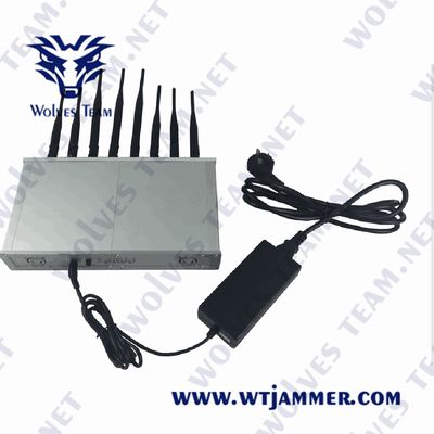 brouilleur CDMA GSM 50W de signal de 3G 4G 5G WiFi Lojack GPS avec l'adaptateur à C.A.