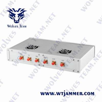 brouilleur CDMA GSM 50W de signal de 3G 4G 5G WiFi Lojack GPS avec l'adaptateur à C.A.