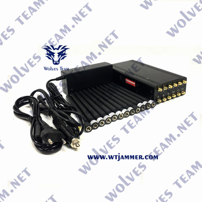 VHF de la fréquence ultra-haute 12W tenu dans la main du brouilleur 3G 4G 5G WiFi de signal de CDMA GSM rf