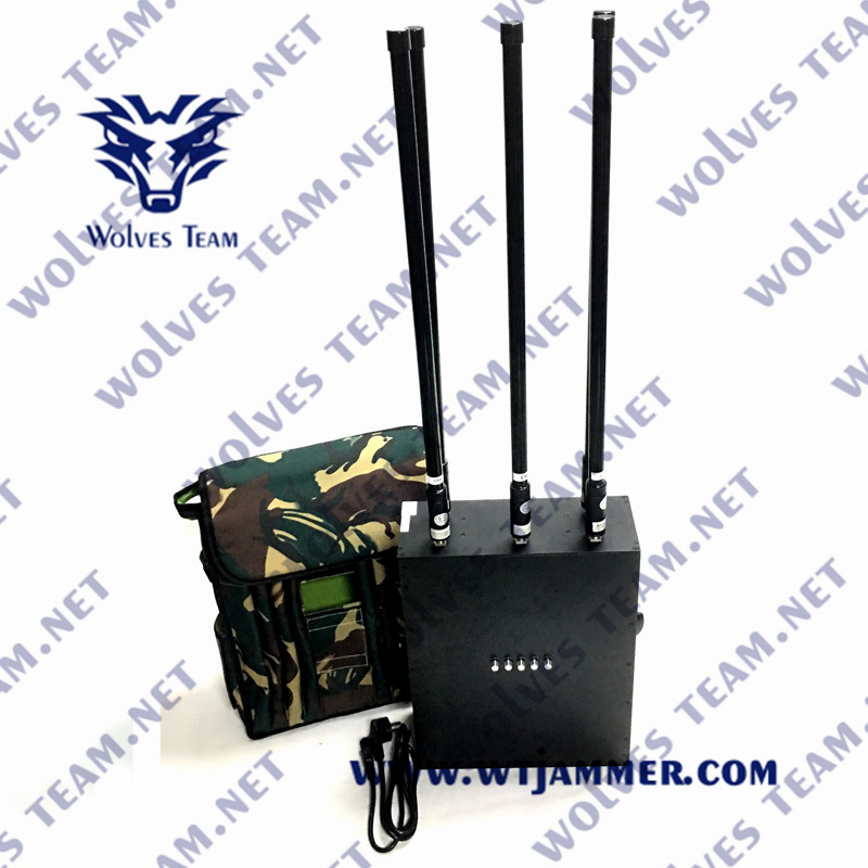 Brouilleur satellite de signal de batterie de Manpack de WiFi /Bluetooth Celluar GSM CDMA 3G 4G 5G de dresseur intégré de téléphone portable
