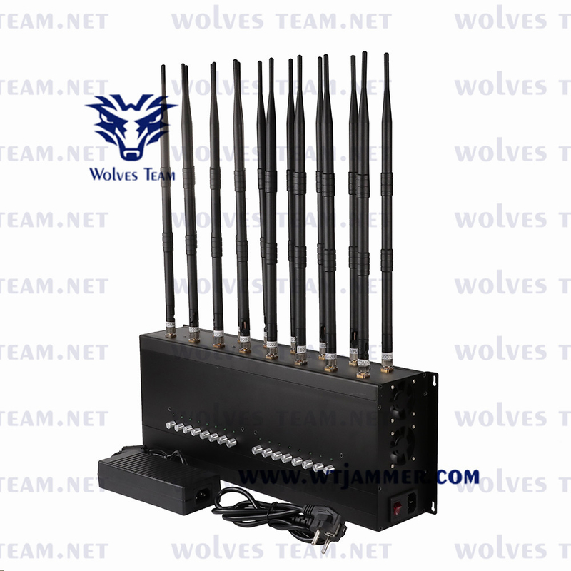 Puissance élevée réglable toute la fréquence ultra-haute GPS 3G 4G 5G de VHF du brouilleur 42W WIFI de signal de téléphone portable