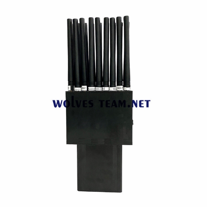Portable 16 antennes brouilleur de signal téléphonique GSM 3G 4G 5G WiFi Bluetooth VHF UHF RF cellulaire