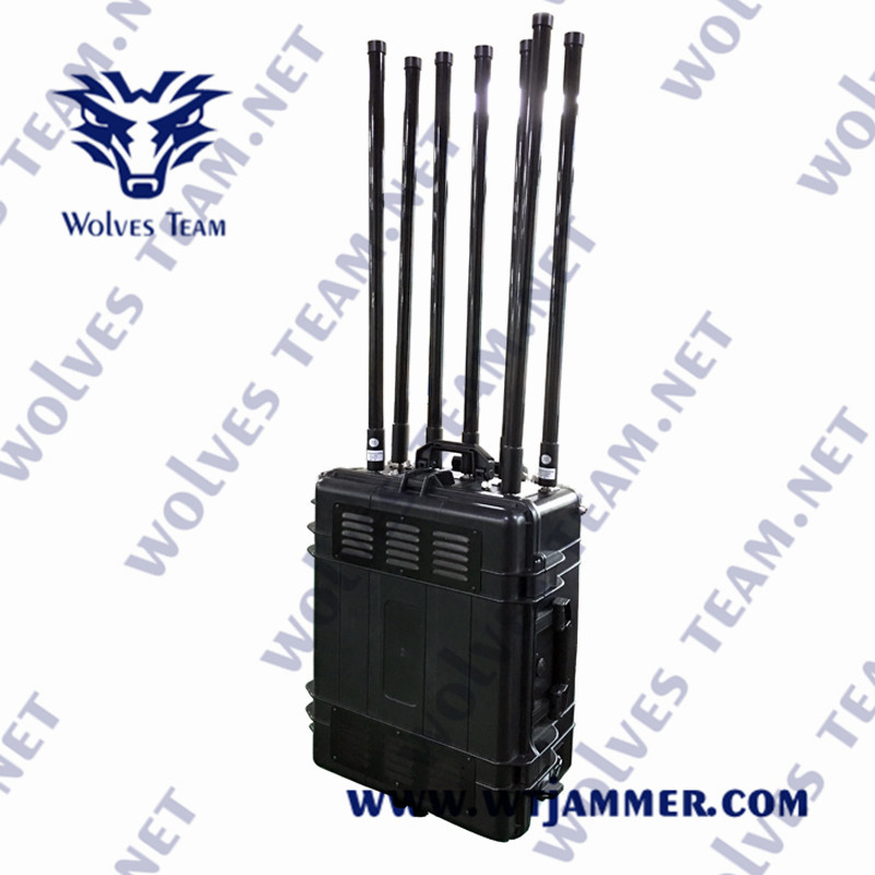 Puissance militaire élevée Portable imperméable RC 433 anti UAV Drone Jammer jusqu'à 4000 mètres