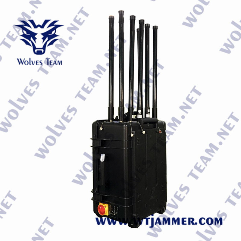 100 Watt Portable 4 bandes Drone brouilleur de signal IP65 étanche GPSL1 WIFI2.4G