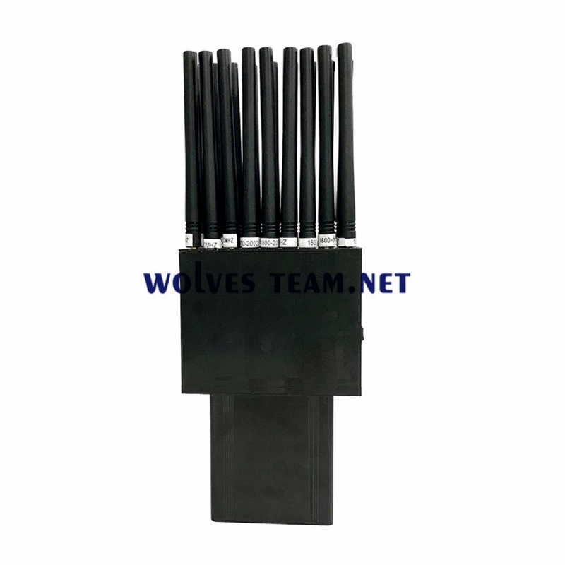 Portable 16 antennes 16W téléphone cellulaire GSM 3G 4G 5G brouilleur de signal RF Bloqueur Wifi GPS uhf vhf Brouilleur jusqu'à 25 mètres