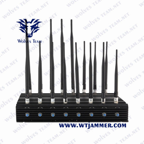 brouilleur de signal de téléphone de VHF 3G 4G 5G de fréquence ultra-haute de dresseur de WiFi de brouilleur de signal de téléphone portable cellulaire de canaux des Multi-bandes 14