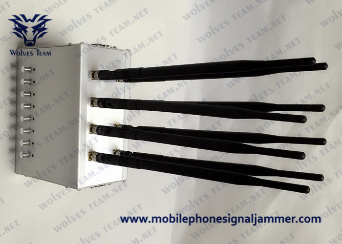 Antenne réglable de la puissance élevée 8 de brouilleur de signal de téléphone portable bloquant le brouilleur de WiFi GPS GSM CDMA 3G 4G 5G 100 mètres