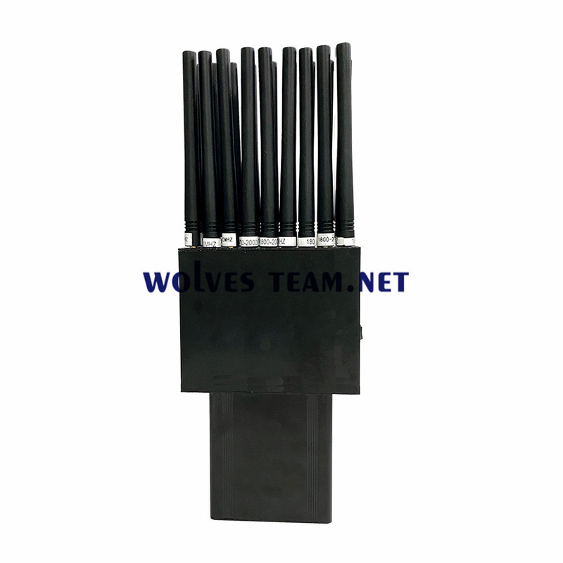18 brouilleur tenu dans la main de VHF de fréquence ultra-haute de Wifi GPS de dresseur de signal du brouilleur rf de GSM 3G 4G 5G de téléphone portable des antennes 18W jusqu'à 30 mètres
