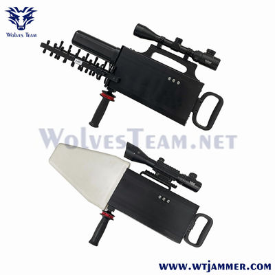 120w Drone signal brouilleur pistolet portatif style 2500 mètres construit dans l'antenne