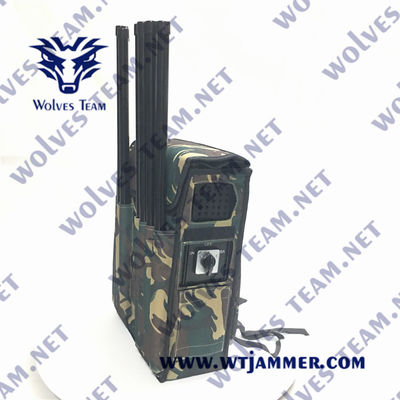 8 bandes 120W haute puissance VHF UHF 2G 3G 4G Wifi brouilleur de signal de sac à dos pour l'armée