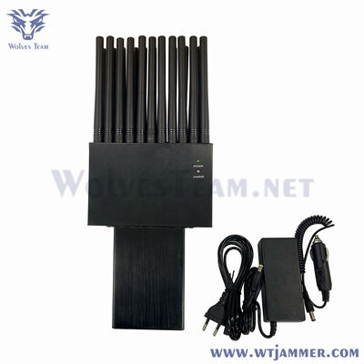 Portable 22 bandes téléphone portable 2G 3G 4G 5G brouilleur de signal RF Bloqueur Wifi Bluetooth GPS uhf vhf Brouilleur 25 mètres