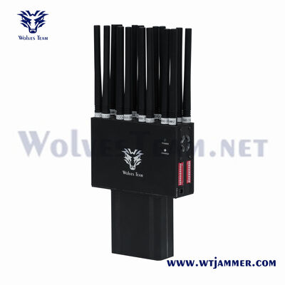 Portable portable 16 bandes 3G 4G 5G WiFi UHF VHF GPS localisateur de téléphone portable brouilleur de signal
