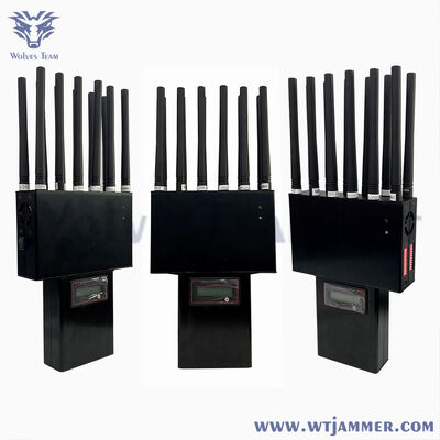 Portatif 14 bandes brouilleur de signal de téléphone cellulaire 2G3G 4G 5G RF WIFI GPS Blocker 25 mètres