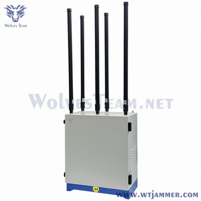 Brouilleur de signal 600W 10 bandes étanche, réglable, haute puissance, 2G 3G 4G WiFi VHF UHF, fréquence personnalisable pour usage militaire