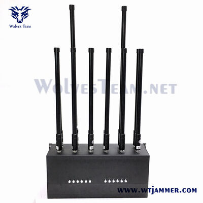 Le bloqueur cellulaire de bureau 100 W à 12 bandes bloque le GPS L1 L2 et toutes les bandes de 2 g à 5 g.