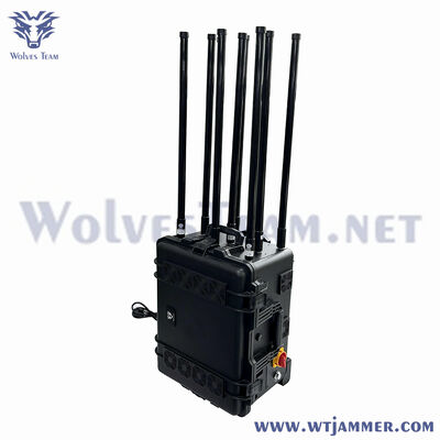 8 bandes de 250W brouilleur de signal portable GPS WiFi 2.4G avec alimentation