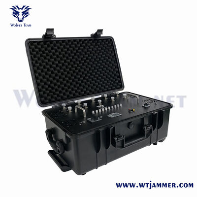 14 canaux 150W Bloqueur de signal RF portable à pleine fréquence pour le terrain et l'extérieur