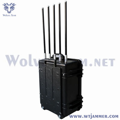12 bandes 100W valise portable brouilleur de signal RF pour application de sécurité de site mobile