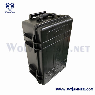 Boîtier de chariot portable à 4 canaux 25W, bloqueur de signaux toutes fréquences pour la protection de la vie privée à domicile