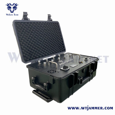 12 bandes 160W Portable Wheeled Case All Band Signal Jammer pour la sécurité du hall d'exposition