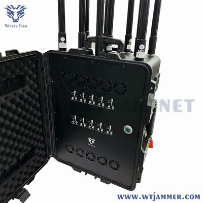 10 antennes haut débit Portable Trolley signal brouilleur pour la sécurité de la prison et l'élimination des bombes