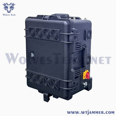 10 canaux 800W Trolley Bloc de brouilleur de signal haute puissance 5G / 4G / 3G / 2G / WiFi / GPS