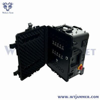 8 canaux 800W brouilleur de signal de chariot à haute puissance - bloc 2G / 3G / 4G / 5G / WiFi / GPS