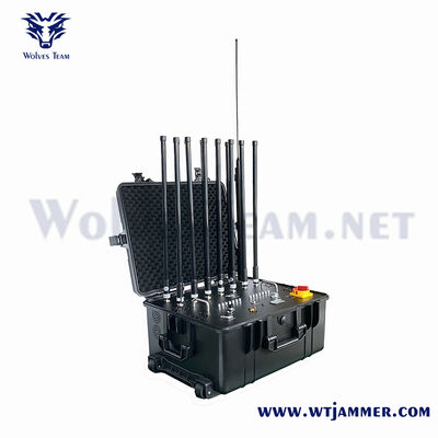 6 canaux 600W bloc de brouilleur de signal de chariot à haute puissance 2G / 3G / 4G / 5G / WiFi / GPS