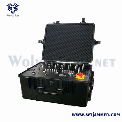 6 canaux 400W haute puissance Bloc de brouilleur de signal de valise 5G / 4G / 3G / 2G / WiFi