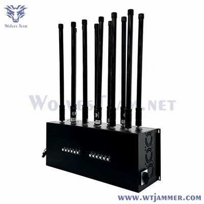 12 canaux 600W Full Band Desktop Signal Jammer, portée de blocage jusqu'à 200m pour tous les signaux sans fil
