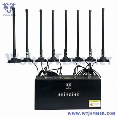 12 canaux brouilleur de signal à bande complète avec antennes magnétiques, portée de blocage 600W jusqu'à 300m