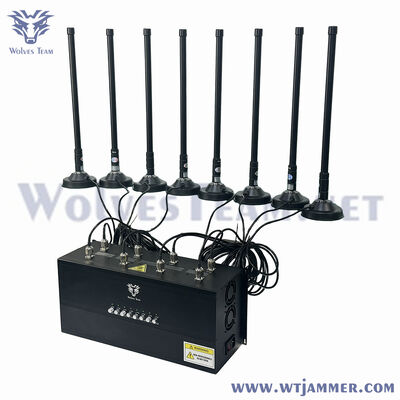 Bloqueur de signal GPS/WiFi/drone de bureau haute puissance 12 bandes, couverture de 50 à 300 m pour les sites de sécurité